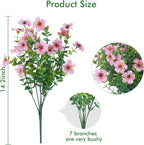 12 Bundles Artificial Flowers Outdoor UV Resistant Fake Plastic Plants Indoor Outside Hanging Plants Garden Porch Window Box Home Wedding Farmhouse Festive Shrub Decor (Pink)