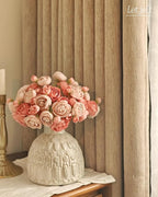 Letjolt Ranunculus Artificial Flower 18 Pcs Pink Silk Ranunculus Wedding Bouquet Engagement Centerpieces Arrangements Bridal Shower Decorations Home Decor, Deep Pink