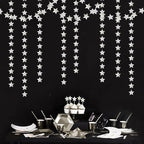 Glitter-Silver Party-Decorations Star Christmas Garland - 62ft Birthday Twinkle Little Star Hanging Streamers Banner,Bachelorette Engagement Wedding New Years Supplies Decor Hugtmr