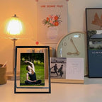 Black Floating Frame (5"x7", Vertical), For Picture 4x6, 3x5, 2x3, Tabletop Shelf Photo Frame, Classy Gift For Festival, Wedding, Home or Office Décor