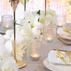 24 pcs Clear Votive Candle Holders, Glass Candle Holders for Home Decor, Tea Light Candle Holder for Wedding Table Centerpiece Decor