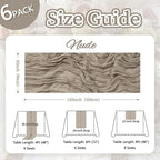 6 Pack Nude Cheesecloth Table Runner 10ft Boho Gauze Fabric Cheese Cloth Table Runner 35 x 120 Inch Rustic Sheer Runner for Romantic Wedding Decor Baby Shower Party Table Centerpiece Decoration