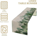 Foggy Forest Table Runner,Green Forest Natural Landscape Table Runner for Kitchen Dining Table Home Party Decoration 13x72 Inch