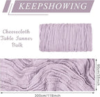 6 Pack Cheesecloth Table Runner 10Ft Christmas Gauze Boho Table Runners for Wedding Decor Bridal Shower Decorations Baby Shower Party(35" x 120")