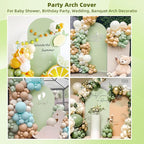 HEMMOTOP Green Arch Cover, 7.2 ft Spandex Wedding Balloon Arch Covers Stretchy Backdrop, Round Top Photo Stand Cover for Birthday, Baby Shower, Party, Reusable Double-Sided (Matcha Green, 7.2 ft)