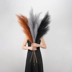 EVODIS Pampas Grass Decor Tall, 43"/110cm Faux Pampas Grass 6 Stems Large Pompass Grass Branches Tall Bulk Boho Flower Arrangement for Home Room Wedding Party Decor