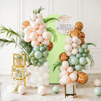 LEBENGURU Upgraded 7.2FT Wedding Arch Cover, Green Spandex Fitted Arch Backdrop Cover, Round Top Chiara Stand Covers for Birthday Party Baby Shower Banquet Balloon Décor