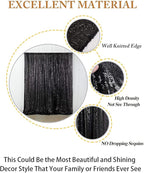 ShinyBeauty Sequin Backdrop- 5FTx10FT-Black-Sequin Photo Backdrop,Photo Booth Background,Sequence Christmas Backdrop Curtain