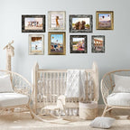 8x10 Picture Frames Set of 4- Rustic Retro Photo Frame with Real Glass Wall Mount and Tabletop Display Family Friends Wedding Gift