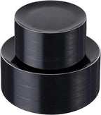 bUCLA 100PCS Black Plastic Plates - Heavy Duty Black Disposable with Silver Rim Include 50 Each (10 inch Dinner & 7 inch Dessert) Plates, Ideal for Party & Halloween