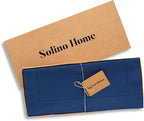 Solino Home Cotton Linen Table Runner 48 Inches - Lapis Blue Hemstitch Table Runner 14 x 48 Inch Ideal for Dresser and Coffee Tables - Fall, Autumn, Halloween