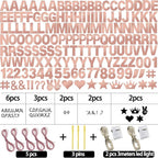 167Pcs DIY Glitter Customizable Banner Kit Happy Birthday Custom Letters Banner Happy New Year Personalized Banners Decor Christmas Baby Shower Birthday Party Decorations Supplies(Shiny Rose Gold)