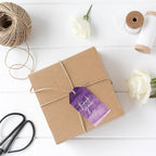 Andaz Press 100-Pack Thank You for Celebrating with Us Favor Tags Purple Watercolor Cardstock Gift Tags with Bakers Twine for Wedding Baby Shower Bridal Shower Birthday Party Favors 2 x 3.75-Inches