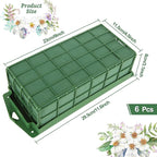 6 Pcs Floral Foam Cage, 11.8" x 4.5" x 3.1" Rectangle Flower Cage Holders with Floral Foam, Floral Arrangement Cage for Artificial Flowers, Fresh Flowers and Home Decoration