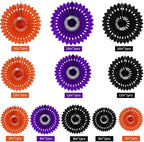 BEISHIDA Black Orange Purple Hanging Honeycomb Round Paper Fans Decoration Set for New Year Baby Shower Halloween Birthday Wedding Photo Booth Backdrops Anniversary Paper Party Supplies 11packs