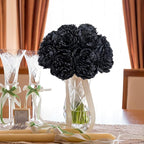 U'Artlines 10 Heads Artificial Peony Silk Flower Leaf Home Office Wedding Party Festival Bar Decor (Black)