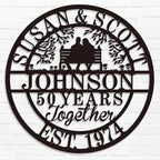 Personalized Christmas Gifts 2025, Custom 50th/40th/60th/70th/30th/1-99 Years Wedding Anniversary Sign Gifts for Couples Parents, Custom Metal Monogram Sign Personalized Family Name Signs