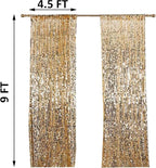 HH 9x9FT Big Gold Sequin Payette Backdrop Curtains Panels, Shimmer Sequin Photography Backdrop for Wedding Party Christmas Decoration