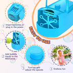 Bubble Machine, 18000+ Bubbles Per Minute Bubble Maker Blower for Kids Toddlers with 2 Speeds,6 Wands,Operated by Batteries or Plug-in for Outdoor/Indoor Birthday Parties,Wedding (Blue)