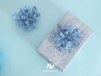 HUIHUANG Blue Gift Bows 5 inch x 8 Counts Dusty Blue Self-Adhesive Curly Ribbon Bows for Gift Wrapping, Presents, Paper Bag, Baby Shower Favors, Wrapping Accessories, Wedding Decor