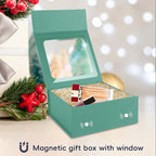 Light Green Gift Boxes with Window,7.5"x7.5"x3.1" Bridesmaid Boxe for Gift Giving,Birthday Gift Box with Magnetic,Closure Lid Gift Boxes for Presents,Cute Boxe,Luxury for Gift Packaging,Gift Box for Wrapping Gifts