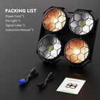 Stage Lights, 4X100W COB Spotlight LED Par Can Retro Lights, 2 in 1 Cool White & Warm White DMX512 Sound Activated Blinder Uplights for Events Parties Wedding Church Concert Studio Show Dance - 6Packs