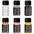 Edible Glitter Paint - 6 Colors Food Grade Metallic Glitter Cake Paint for Cake Decorating, Baking, Cupcakes, Cookies - Shimmer Art Decorative Liquid Edible Paint Food Coloring for Fondant, Donuts