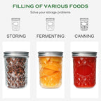 Wide Mouth Mason Jars 12Pack,Mason Jars 16 oz with Lids,Canning Jars with Metal Airtight Lids and Bands,Ideal for Jam, Water,Vegetative,Beans, Candy,Honey, Wedding Favors