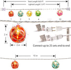 Nautical Fishing Float String Lights, Beach Themed Buoy Lights Set of 10 Multicolor String Lights for Indoor Home Decor and Outdoor Patio Decorations