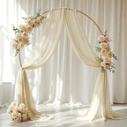 Wedding Arch Draping Fabric 1 Panel 18Ft Nude Sheer Chiffon Curtain Drapes 6 Yards for Wedding Ceremony Birthday Party Decoration