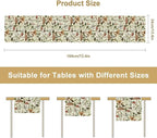 Mushroom Table Runner,Vintage Forest Flower Plant Print Table Runner for Kitchen Dining Table Home Party Decoration 13x90 Inch
