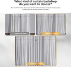 10×10ft Tulle Backdrop Curtains with Lights String - 300LED Fairy Lights Sheer Curtain Backdrop for Weddings Baby Shower and Birthday Party Decorations(4 Panels 5×10ft)