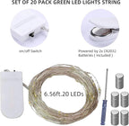 LAMPHOME 20 Pack Fairy Lights Battery Operated String Lights, 20 LED on 6.6FT Silvery Copper Wire, Firefly Fairy String Lights for Wedding Party Mason Jar Christmas Decorations Bedroom Decor(White)