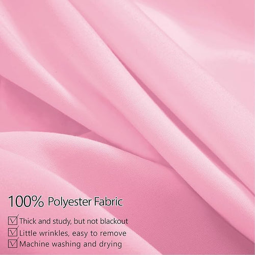 10ft x 10ft Thick Pink Backdrop Curtains for Parties, 2 Panels 5ft x 10ft Non See Through Pink Polyester Wedding Drapes Photo Backdrop for Birthday Party Graudation Photography Home Decor