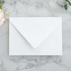 PONATIA 50PCS A7 Euro Flap Envelopes, 5.25 x 7.25'' Liner Envelope For 5x7'' Weddings Invitation Cards, Christmas Gift Cards, Acrylic Invitations, Photos (White & Sage Green Leaves)