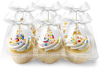 24 PCS Bow Cupcake Toppers Bow Cupcake Picks Bowknot Birthday Party Decorations Bowknot Cake Dessert Picks for Baby Shower Birthday Wedding Bridal Engagement Party Cake Decorations Supplies Silver