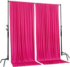 AK TRADING CO. 10 feet x 8 feet IFR Polyester Backdrop Drapes Curtains Panels with Rod Pockets - Wedding Ceremony Party Home Window Decorations - Fuschia