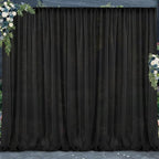 PARTISKY 10ftx10ft Black Chiffon Sheer Backdrop Curtains, Wrinkle-Free Wedding Backdrop Drapes for Birthday Party Ceremony Arch Stage Decor Background for Photography 5ft x 10ft,2 Panels