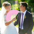 Aneco 24 Pieces Handheld Paper Fans Paper Folding Fans with Bamboos for Wedding Gift, Party, Home, DIY, Multicolor