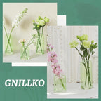 24Pcs Bud Vases Set, Glass Flower Vase for Centerpieces, Small Vases for Flowers, Decor Centerpiece for Bathroom, Decorative Vases for House Warming(Green)