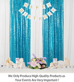 ShinyBeauty Sequin Backdrop Curtains 4 Panels Aqua 2FTx8FT Sequin Fabric Photo Backdrop Curtains Turquoise Glitter Curtains for Party