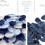 Serwalin 500Pcs Silk Rose Petals Artificial Flower Petals for Weddings Proposal Dusty Navy Blue Petals Flower Girl Petals for Wedding Basket Aisle Runner Bridal Shower (4 Color Mixes)