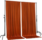 AK TRADING CO. 10 feet x 10 feet Rust IFR Polyester Backdrop Drapes Curtains Panels with Rod Pockets - Wedding Ceremony Party Home Window Decorations