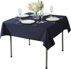 Cupuamon Square Tablecloth 70x70 inch Washable Polyester Fabric Table Cloth for Wedding Party Dining Banquet Decoration（70x70,Navy）