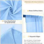 MODFUNS Light Blue Ceiling Drape 5x20ft 4 Panels Chiffon Ceiling Draping Fabric Sheer Wedding Arch Drapery Stage Canopy Ceiling Drapes Chiffon Curtain Drapes for Arbor Swag Tent Party Decoration