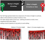 Thick 10 Feet by 15 Inch Red Foil Fringe Garland - Pack of 3 | Shiny Metallic Tinsel Banner for Parade Floats, Bridal Shower, Wedding, Birthday, Christmas | Wall Hanging Drapes (3)