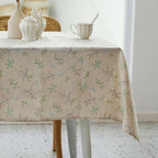 YiHomer Pastoral Rectangle Tablecloth - 52 x 70 Inch - Beige Linen Table Cloth - Washable Table Cover with Wrinkle Resistant for Restaurant, Picnic, Bistro, Indoor and Outdoor Dining, Gardenia