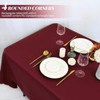 12 Pack 60 x 126 Inch Rectangle Tablecloth Burgundy Polyester Tablecloth for 8 Ft Rectangle Tables, Washable Fabric Table Cloth for Wedding Dining Table Buffet Parties Camping