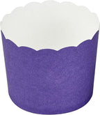 Panificio 6 Ounce Cupcake Wrappers, 200 Scalloped Baking Cups - Oven-Ready, Greaseproof, Purple Paper Cupcake Liners, Disposable, For Birthdays, Baby Showers, Or Weddings - Restaurantware