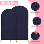 6.6FT Wedding Arch Covers Arch Backdrop Cover Arch Stand Covers Set Arch Cover Spandex Fabric Stretchy Backdrop for Wedding Birthday Party Decoration Baby Shower (Dark Blue)